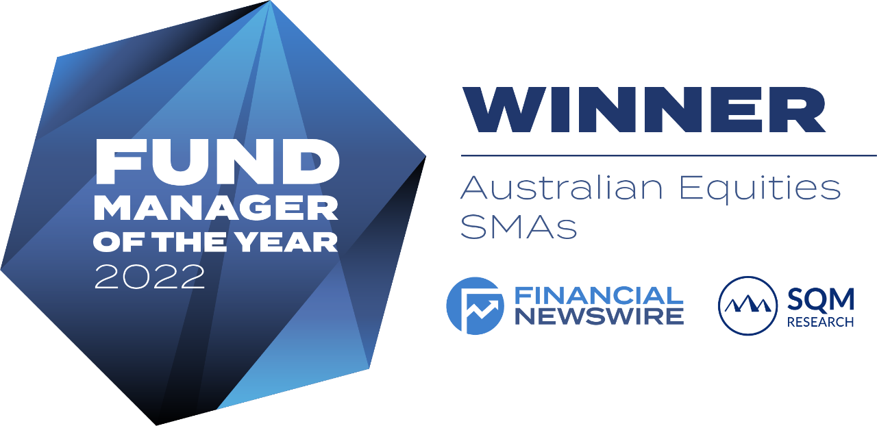 Logo for the Financial Newswire/SQM Research Fund Manager of the Year Awards.